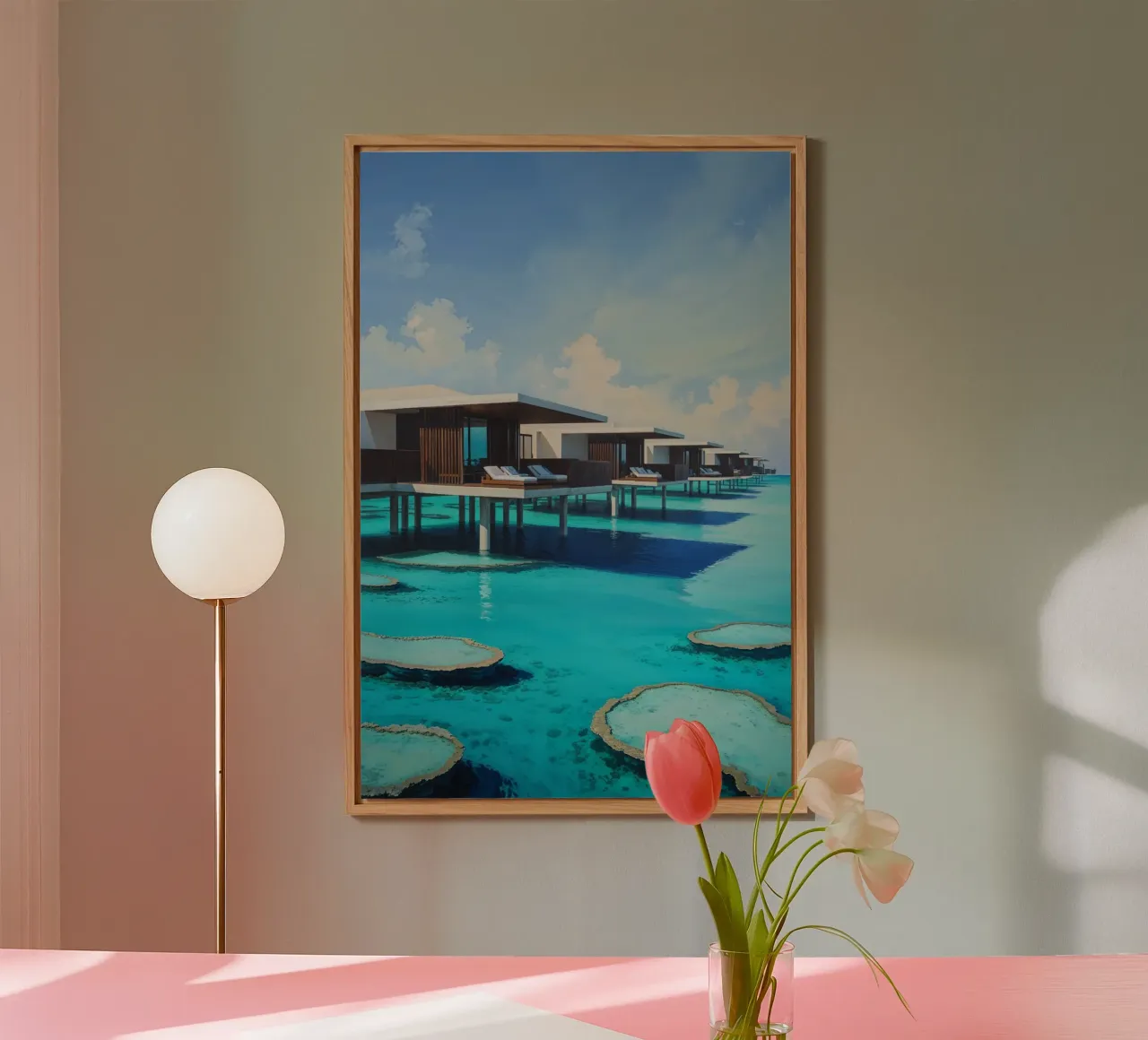 Serene Overwater Villas in a Hidden Paradise alluminio dibond da AlbertKlee