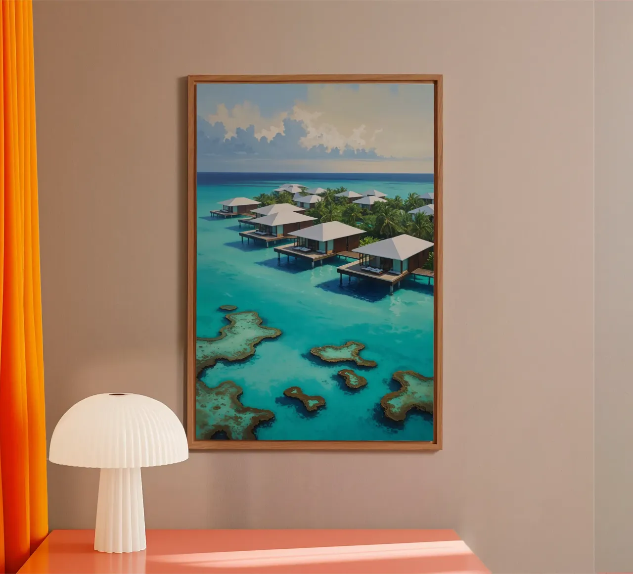 Luxury Overwater Resort Amidst Coral Reefs alluminio dibond da AlbertKlee