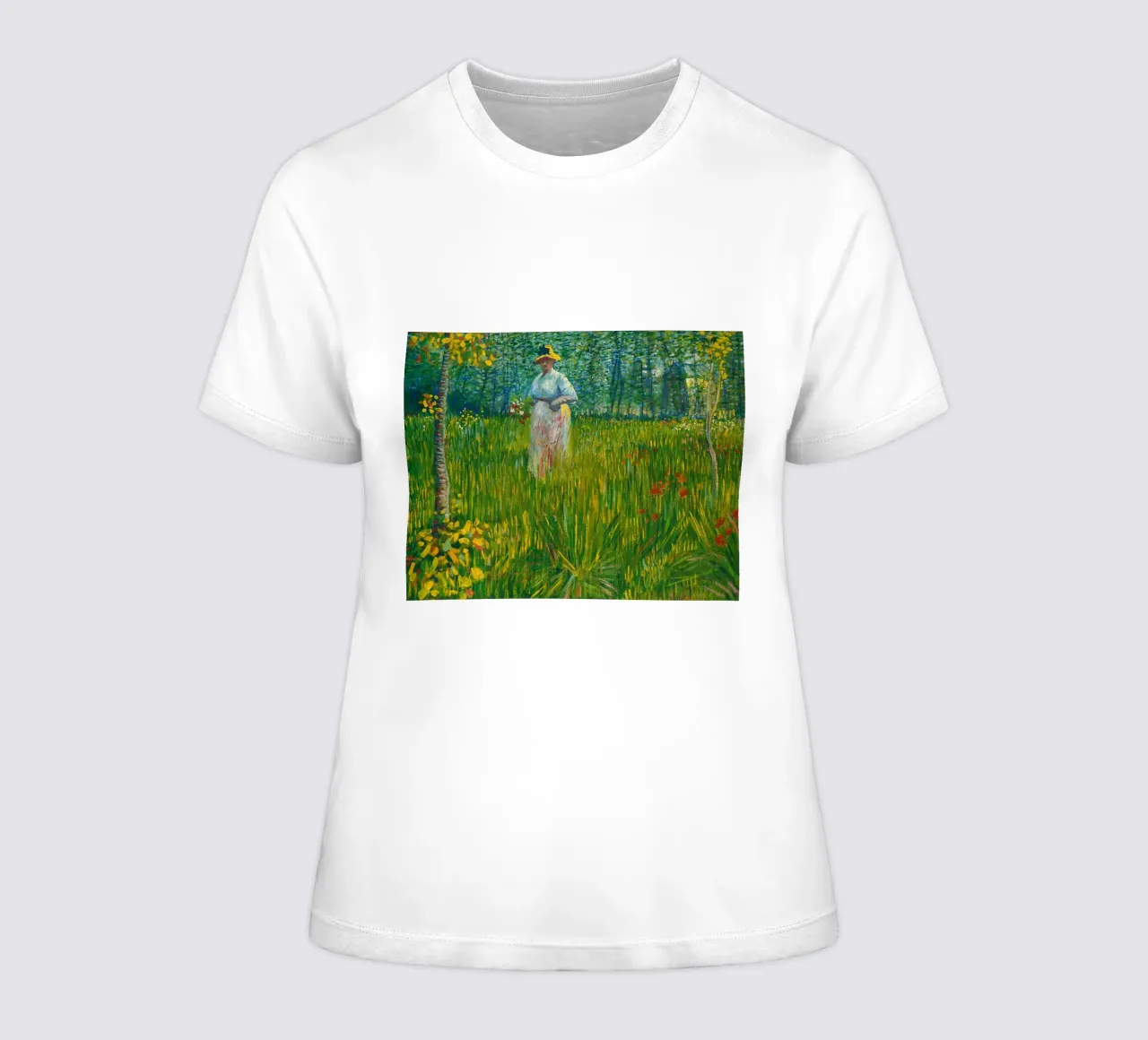 Vincent van Gogh A Woman Walking in a Garden women's fitted t-shirt by Timeless Artworks