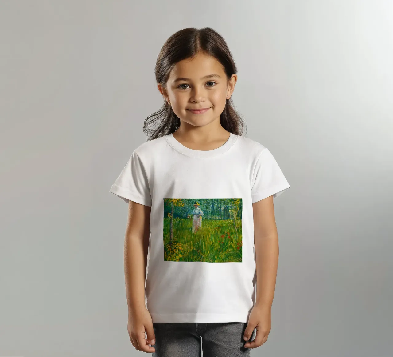 Vincent van Gogh Een vrouw in een tuin kinder t-shirt van Timeless Artworks