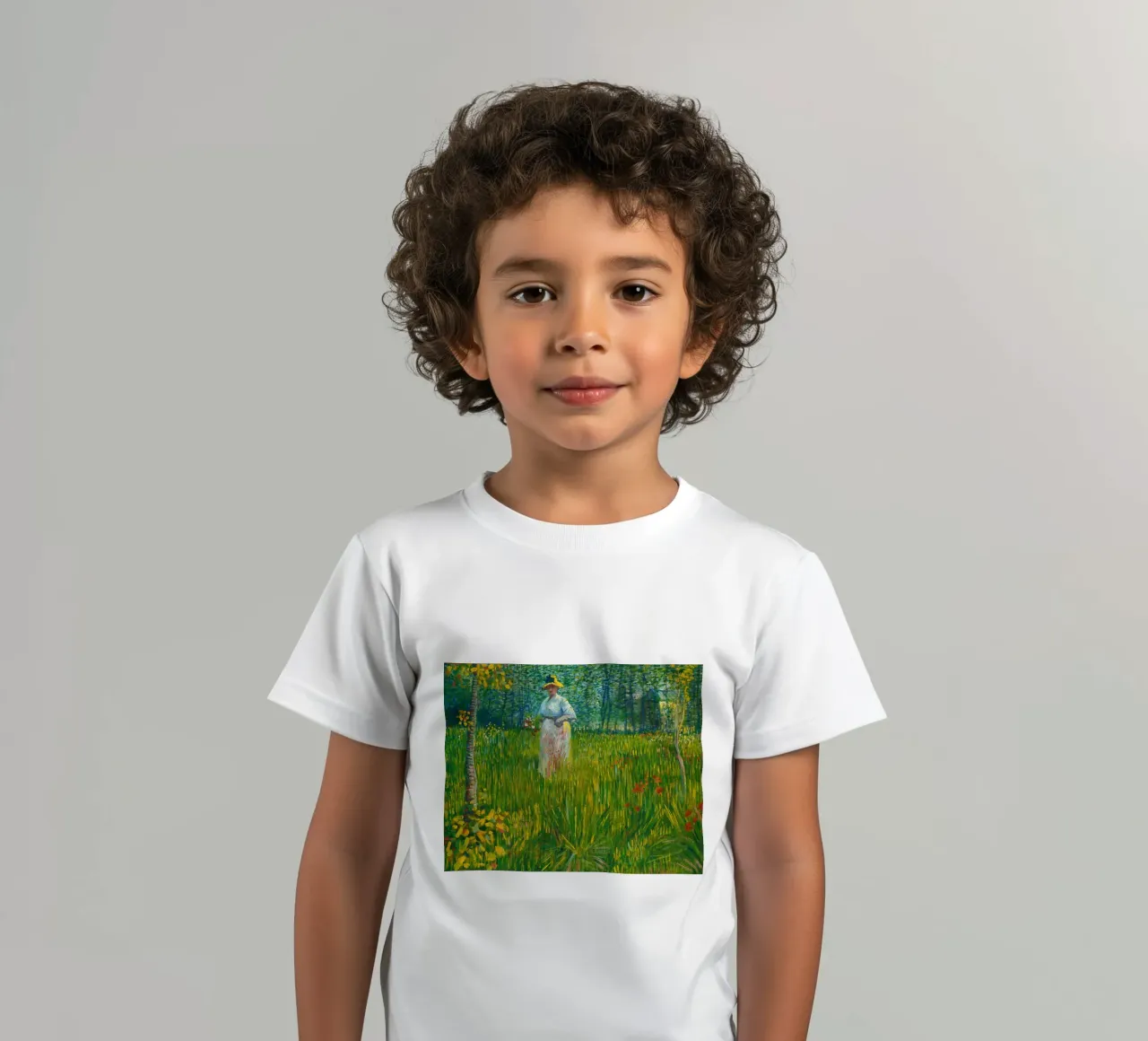 Vincent van Gogh Een vrouw in een tuin kinder t-shirt van Timeless Artworks