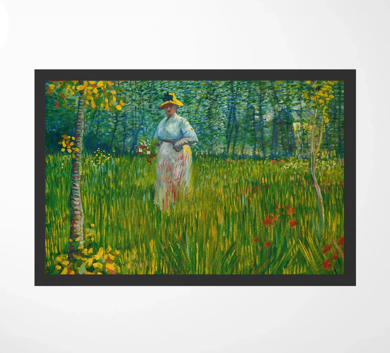 Vincent van Gogh Una donna che cammina in un giardino zerbino da Timeless Artworks