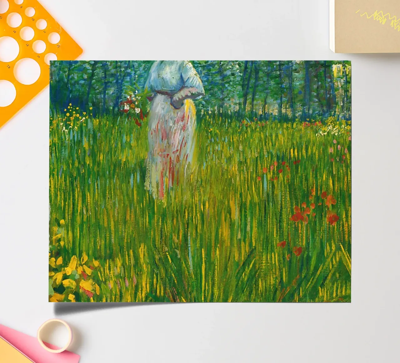 Vincent van Gogh A Woman Walking in a Garden sticker sheet by Timeless Artworks
