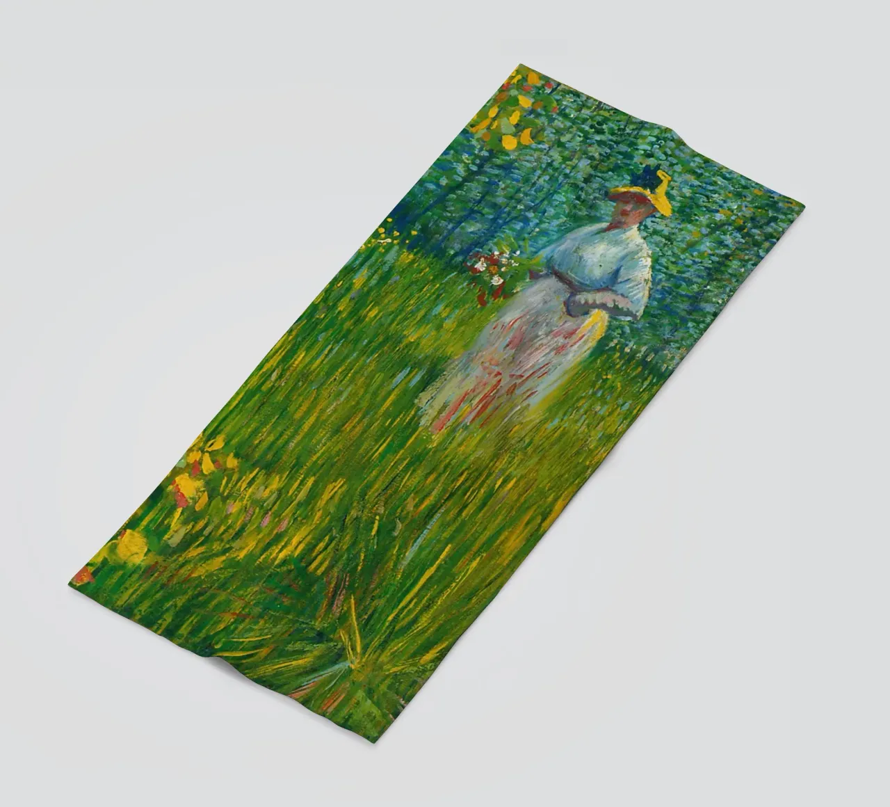 Vincent van Gogh Una donna che cammina in un giardino telo mare da Timeless Artworks