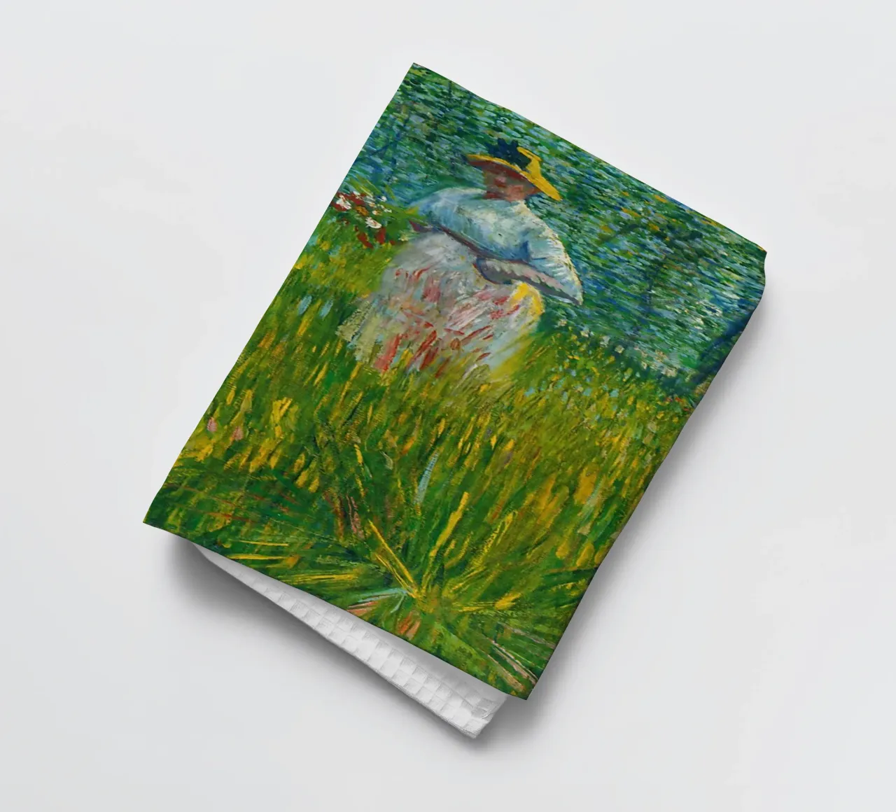 Vincent van Gogh Una donna che cammina in un giardino canovaccio da cucina da Timeless Artworks