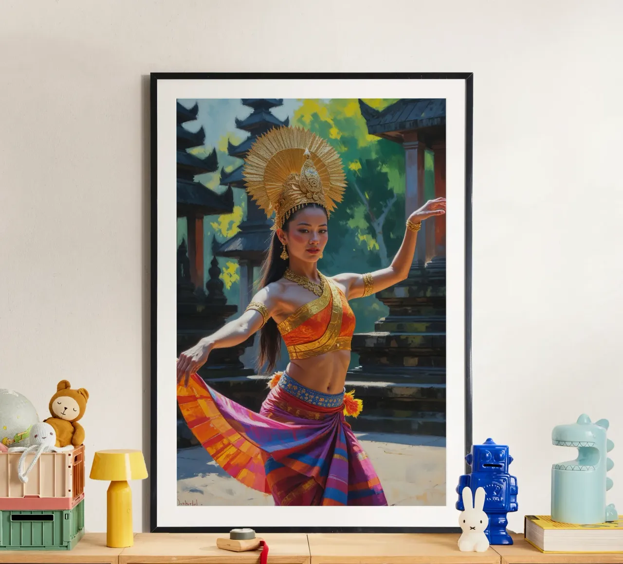 Balinese Dancer in Golden Elegance poster da AlbertKlee