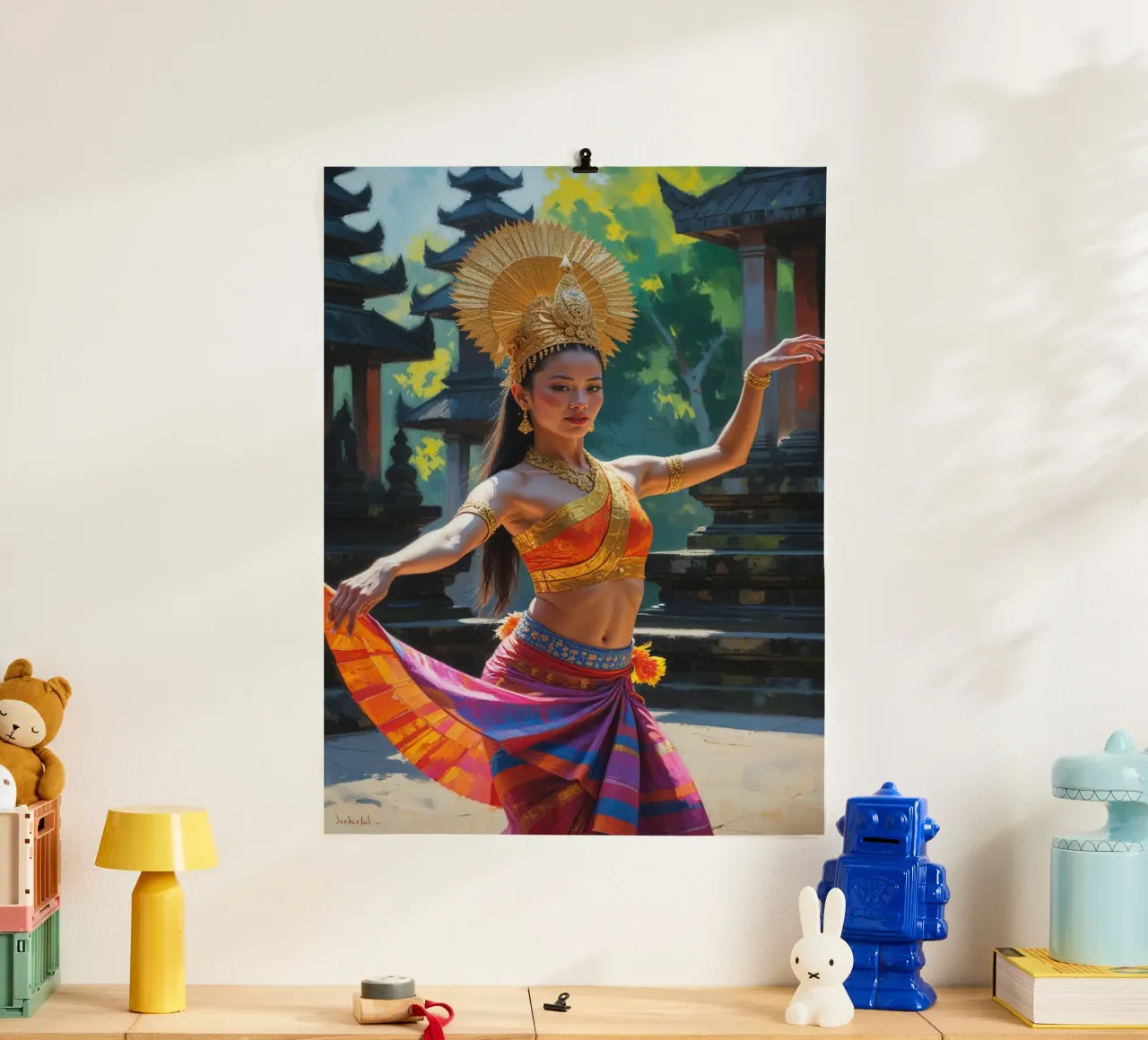 Balinese Dancer in Golden Elegance poster da AlbertKlee