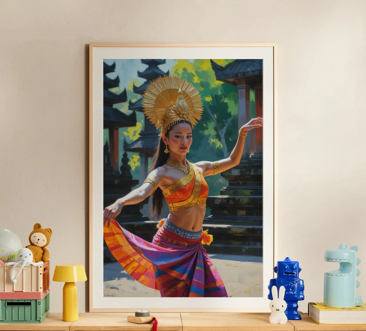 Balinese Dancer in Golden Elegance poster da AlbertKlee
