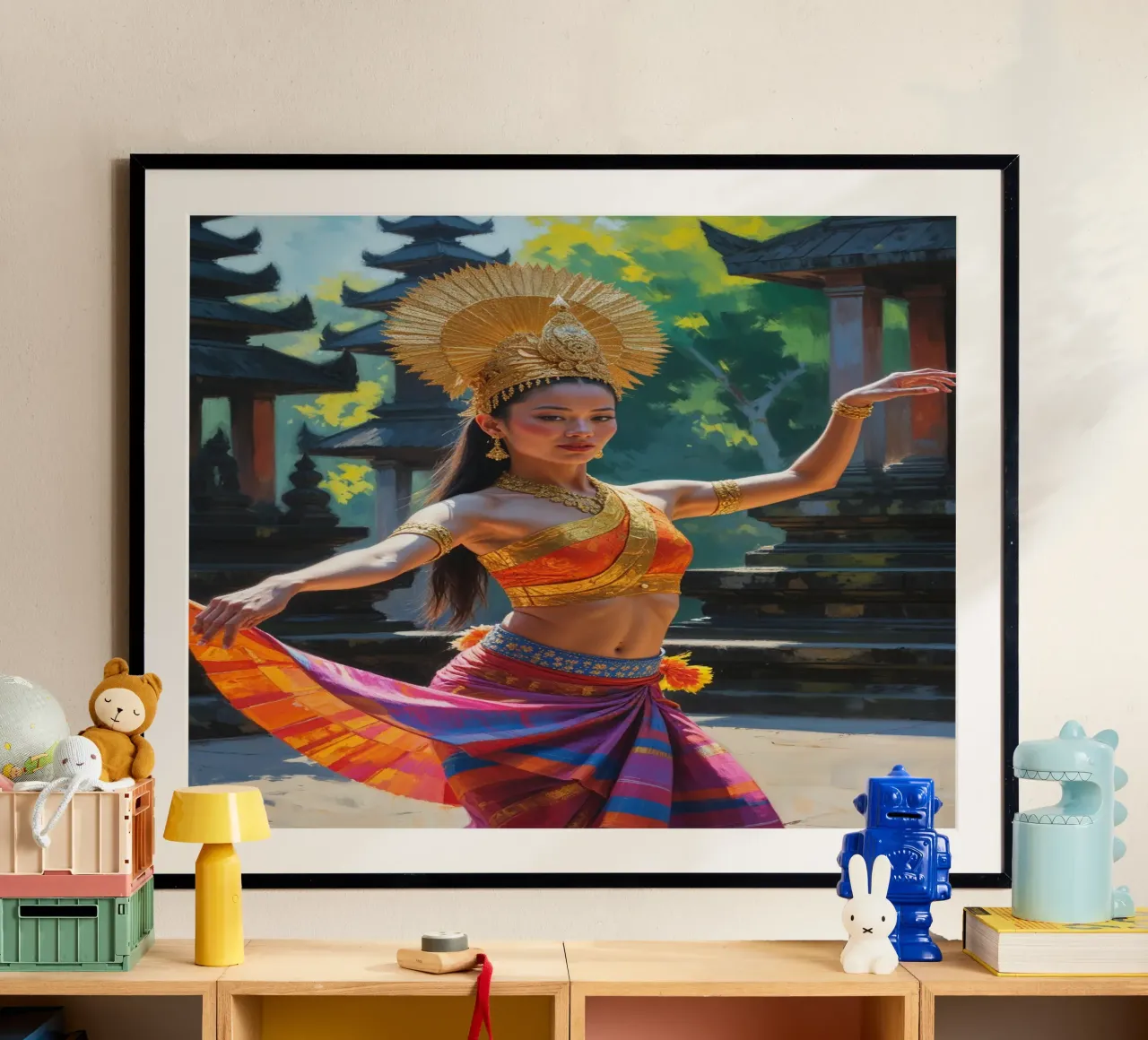 Balinese Dancer in Golden Elegance poster da AlbertKlee