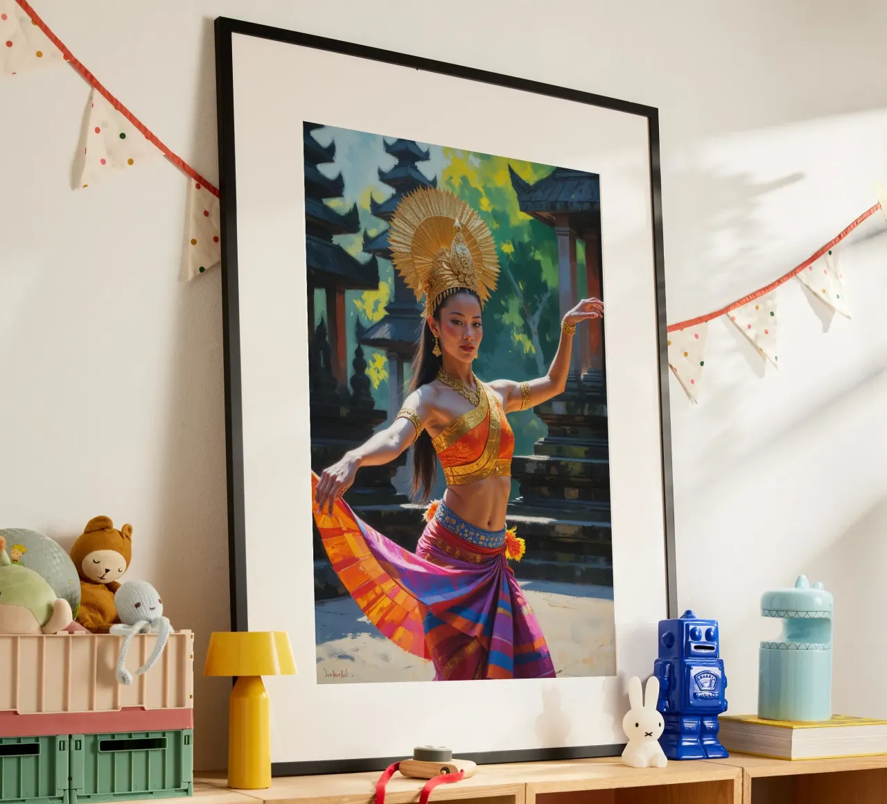 Balinese Dancer in Golden Elegance poster da AlbertKlee