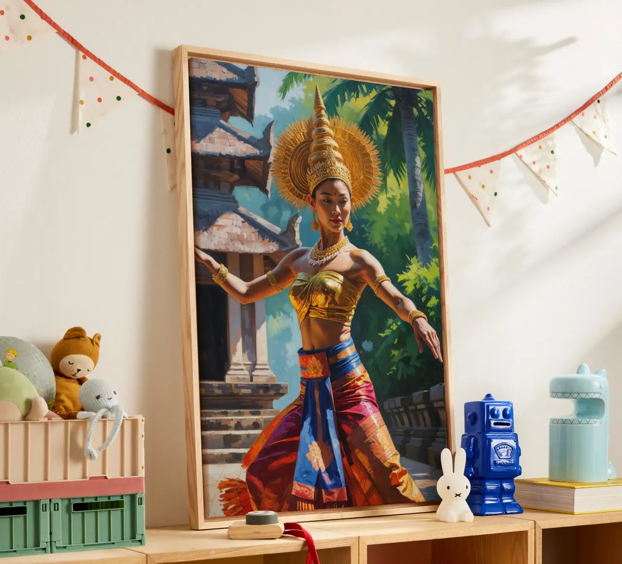 Golden Rhythm of Balinese Dance tela con Cornice a cassetta da AlbertKlee