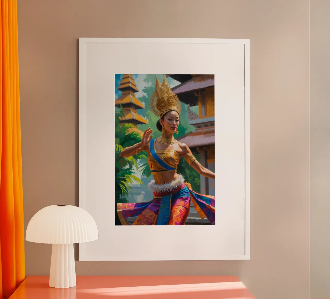 Balinese Dancer in a Temple Courtyard poster da AlbertKlee