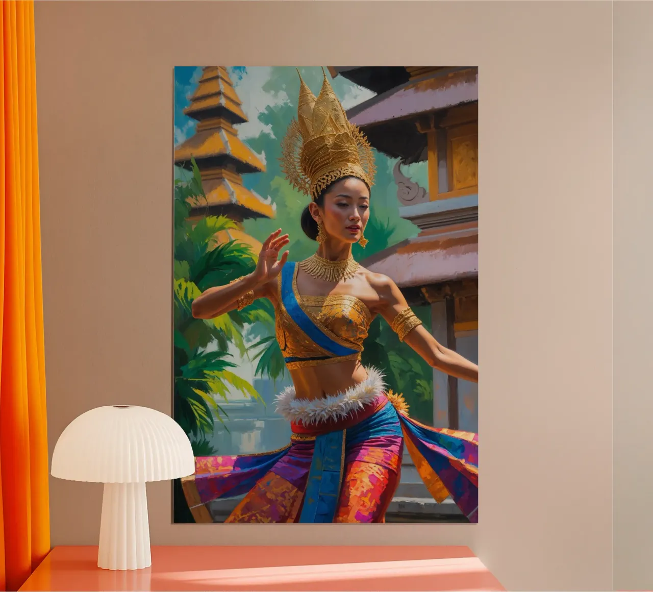 Balinese Dancer in a Temple Courtyard poster da AlbertKlee
