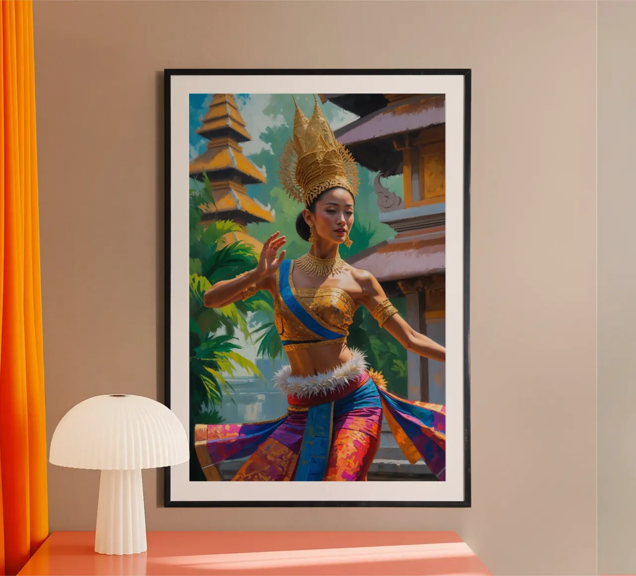 Balinese Dancer in a Temple Courtyard poster da AlbertKlee