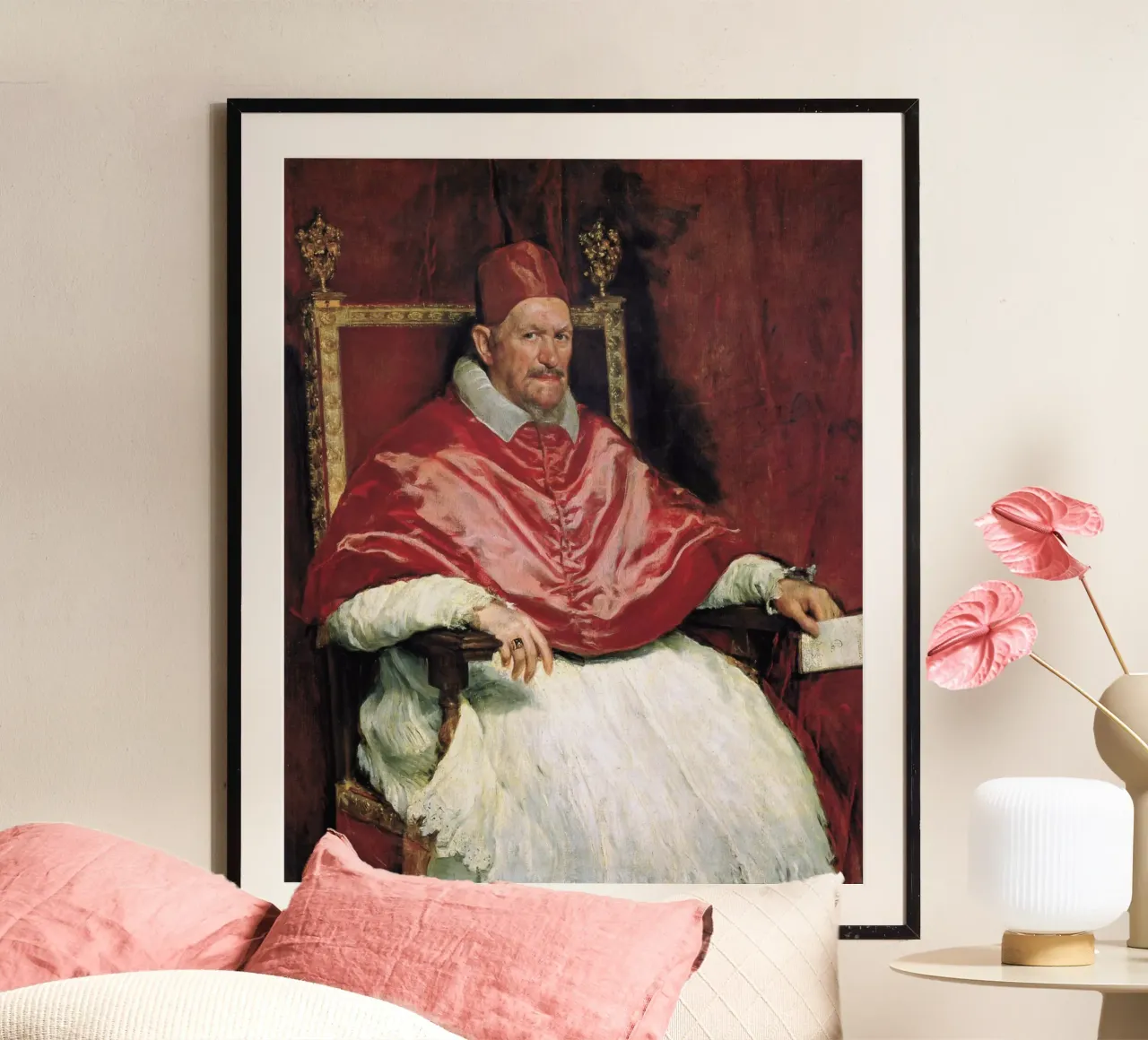 Diego Velazquez - Ritratto di Papa Innocenzo X poster con telaio in legno da Timeless Artworks