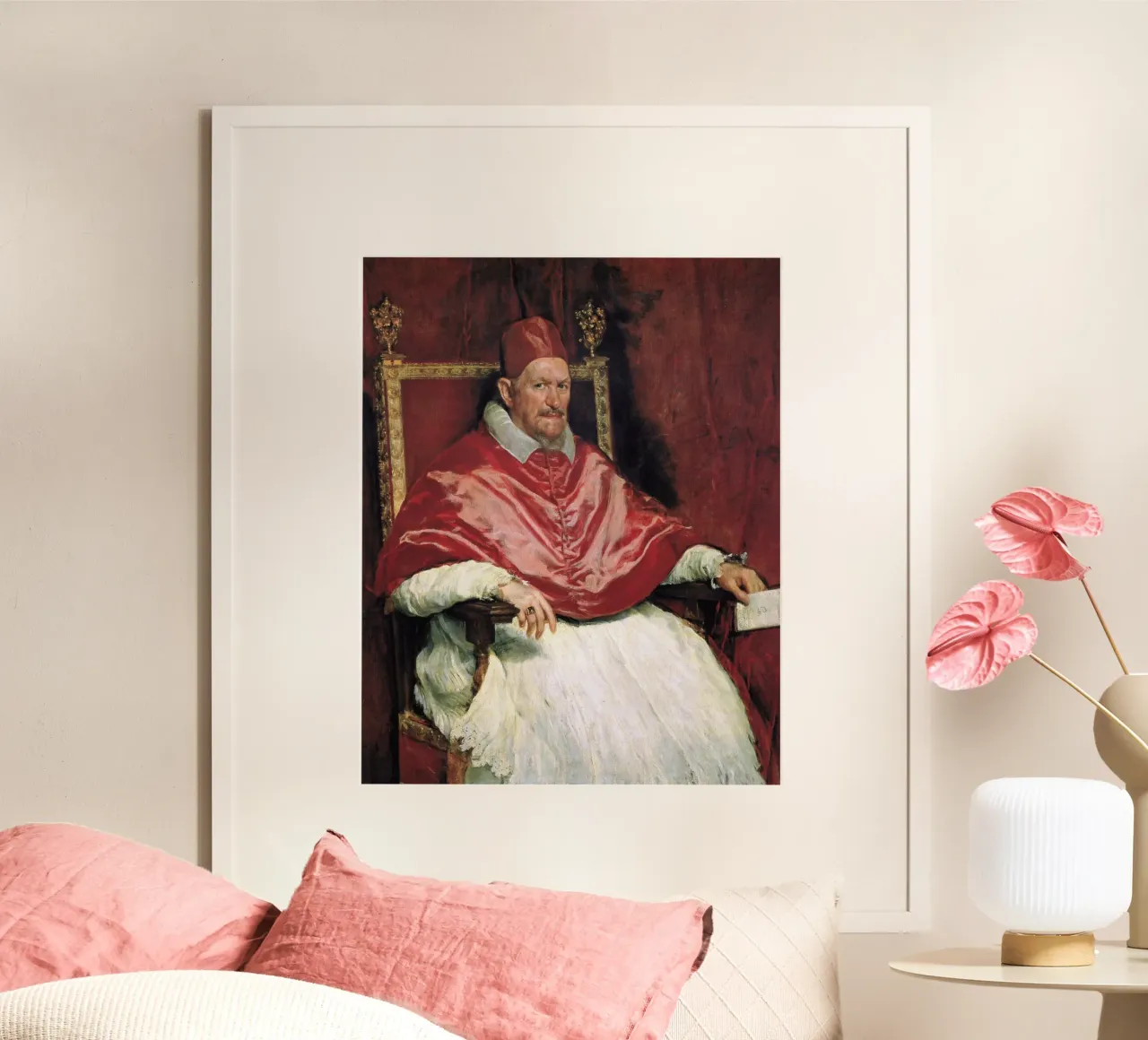 Diego Velazquez - Ritratto di Papa Innocenzo X poster con telaio in legno da Timeless Artworks
