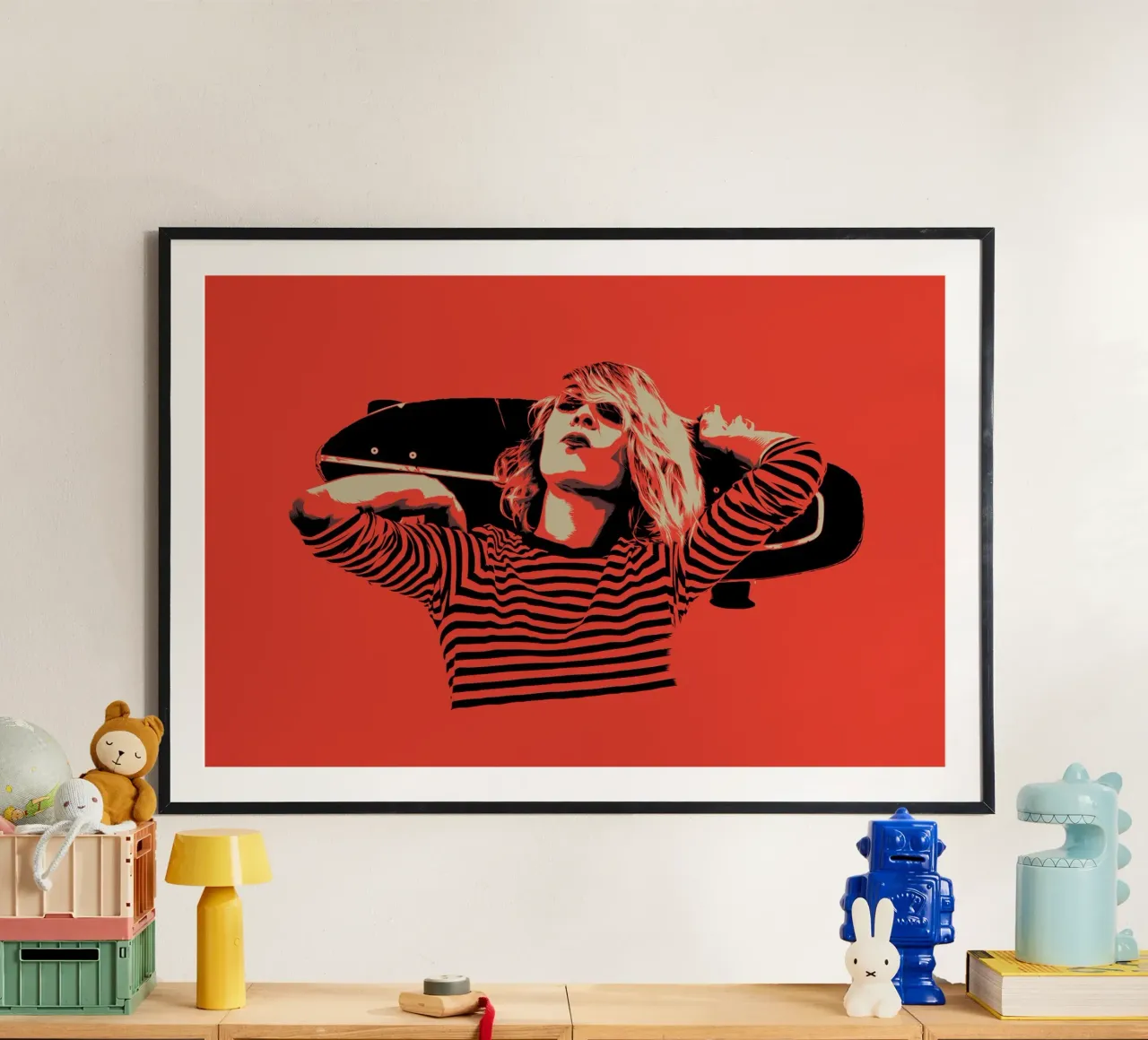 STRISCE poster con telaio in legno da Cranio Dsgn