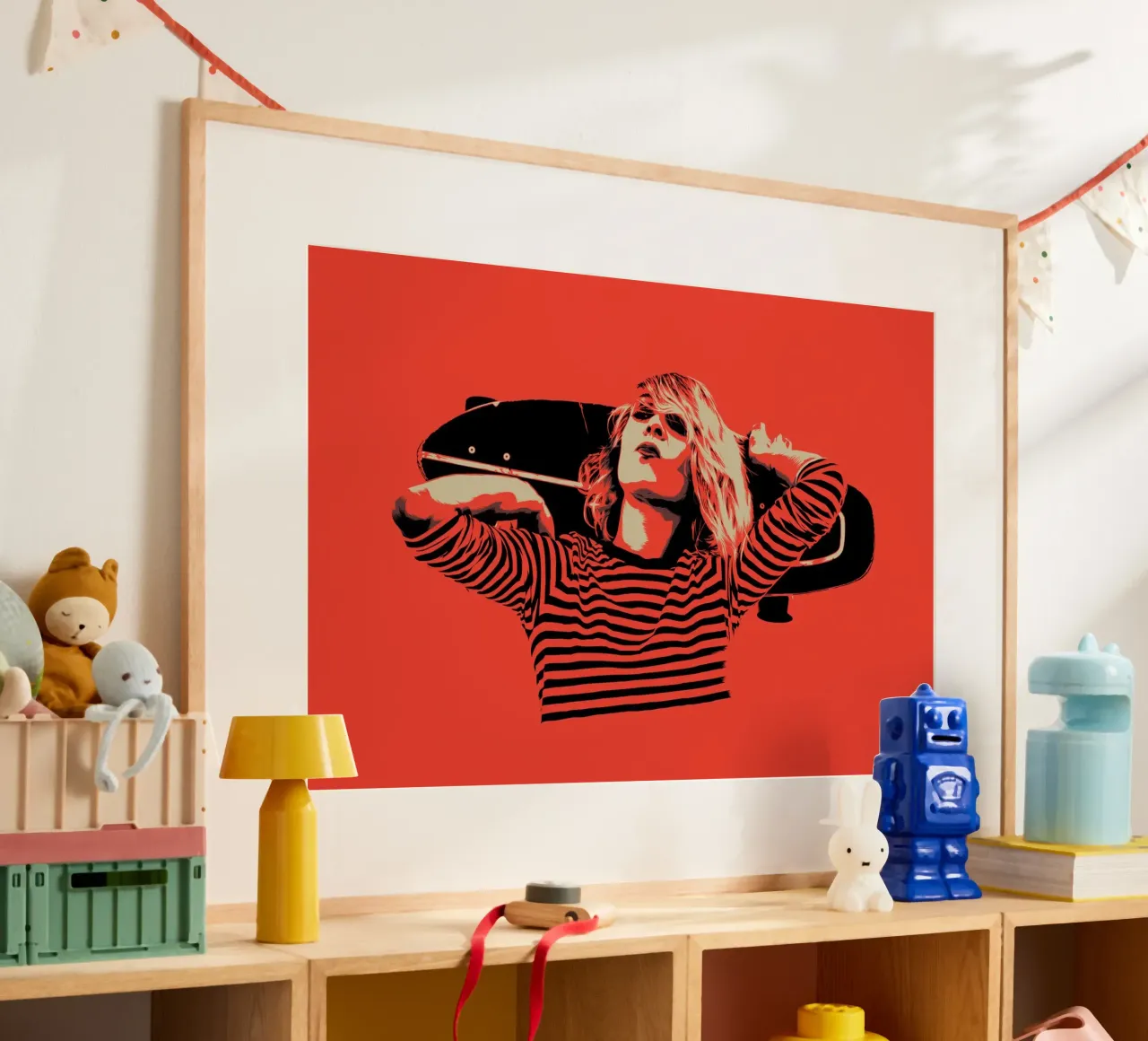 STRISCE poster con telaio in legno da Cranio Dsgn