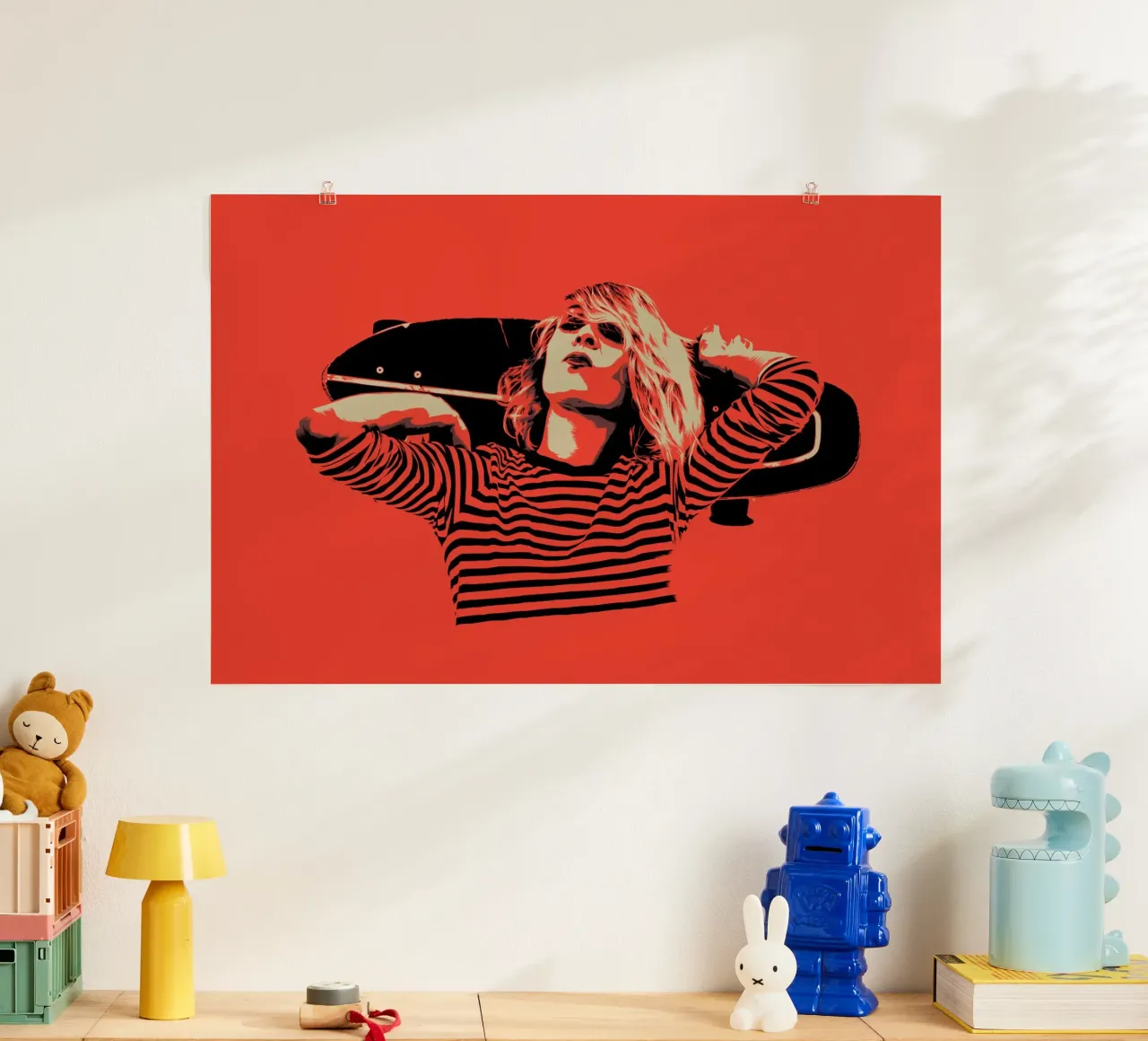 STRISCE poster con telaio in legno da Cranio Dsgn