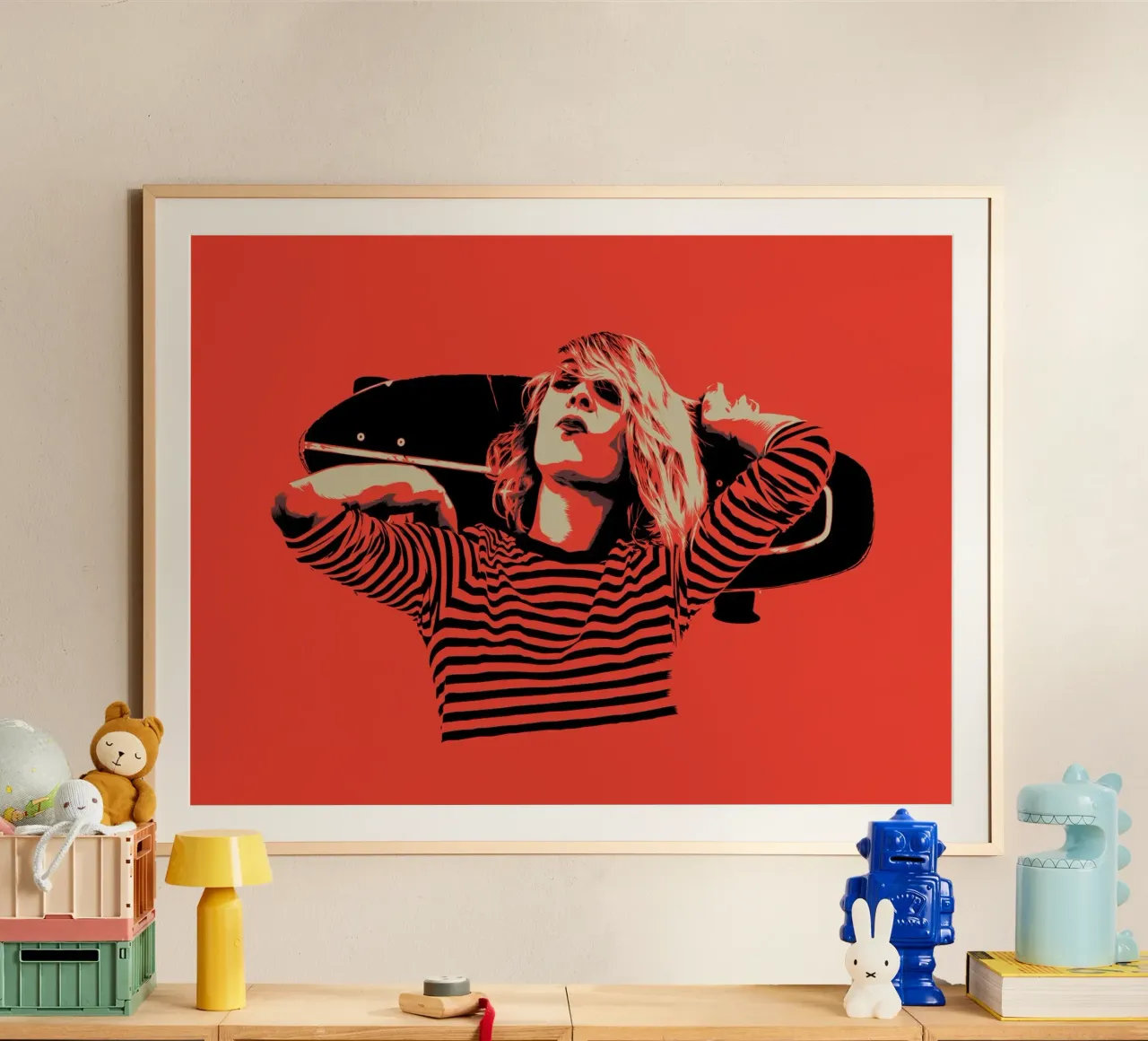 STRISCE poster con telaio in legno da Cranio Dsgn