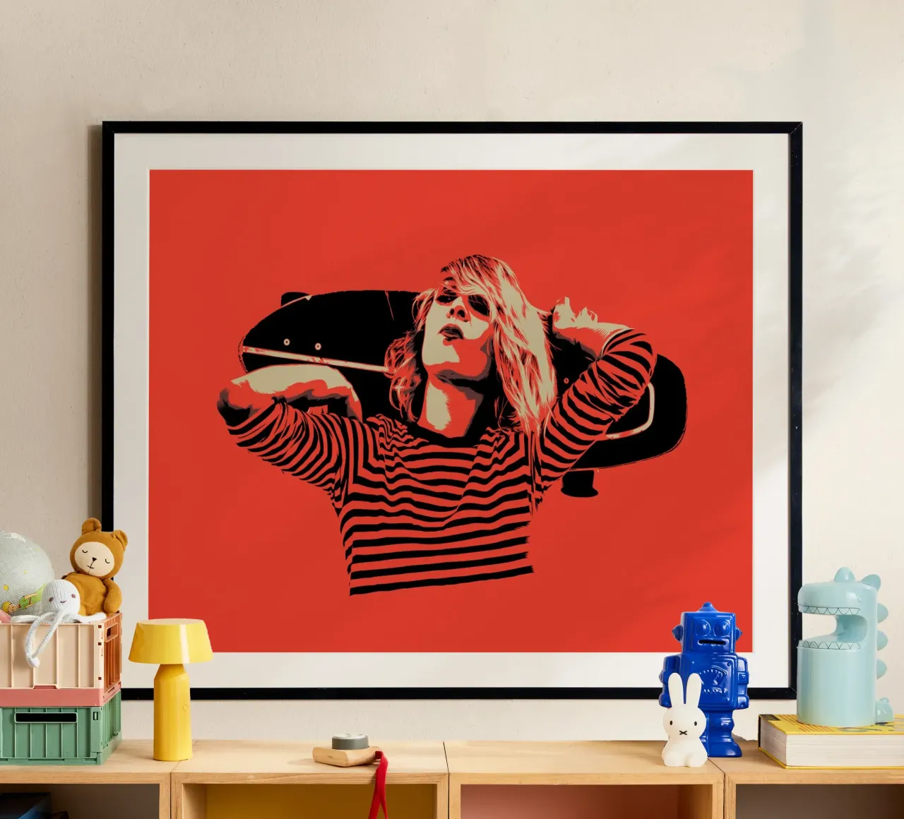 STRISCE poster con telaio in legno da Cranio Dsgn