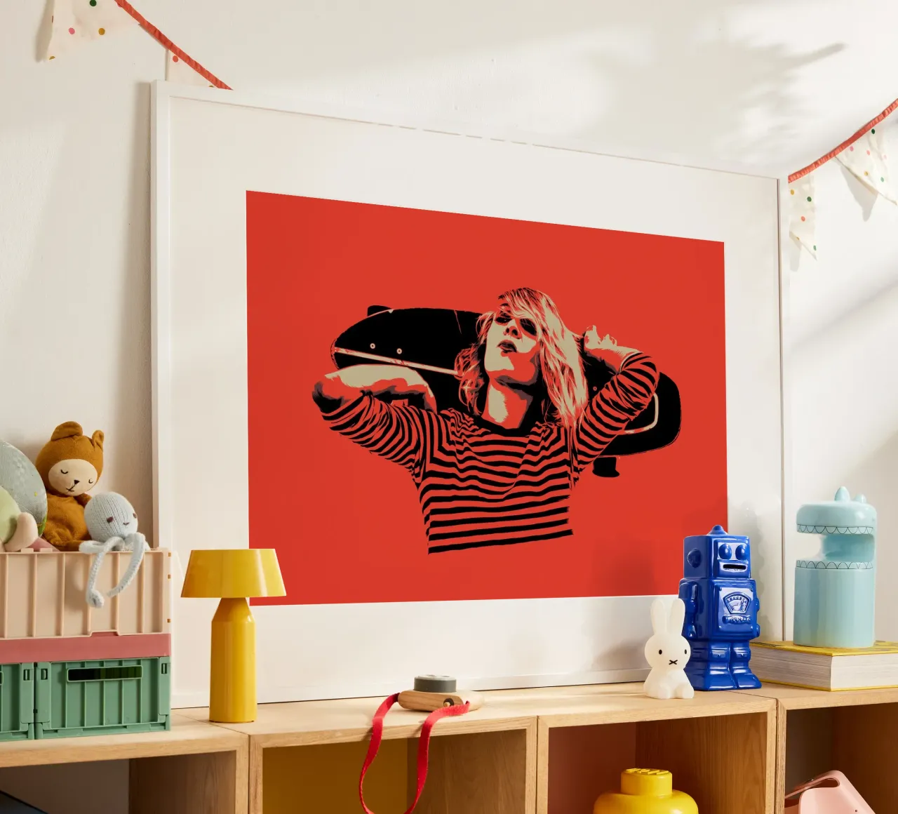 STRISCE poster con telaio in legno da Cranio Dsgn