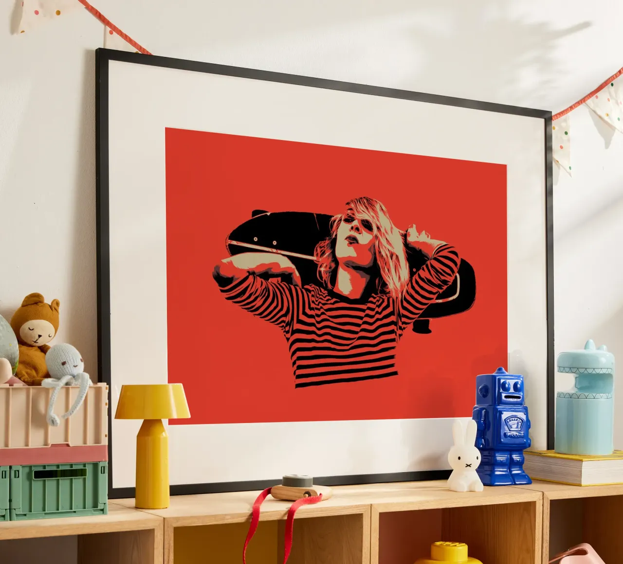 STRISCE poster con telaio in legno da Cranio Dsgn