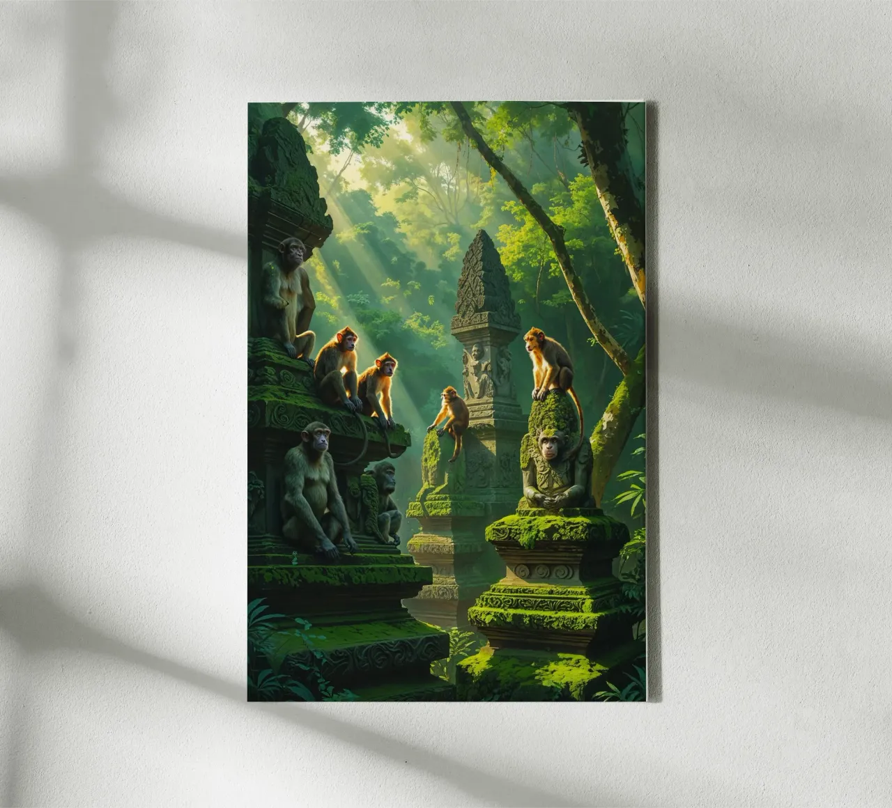 Mystical Primate Kingdom of Bali tela con Cornice a cassetta da AlbertKlee