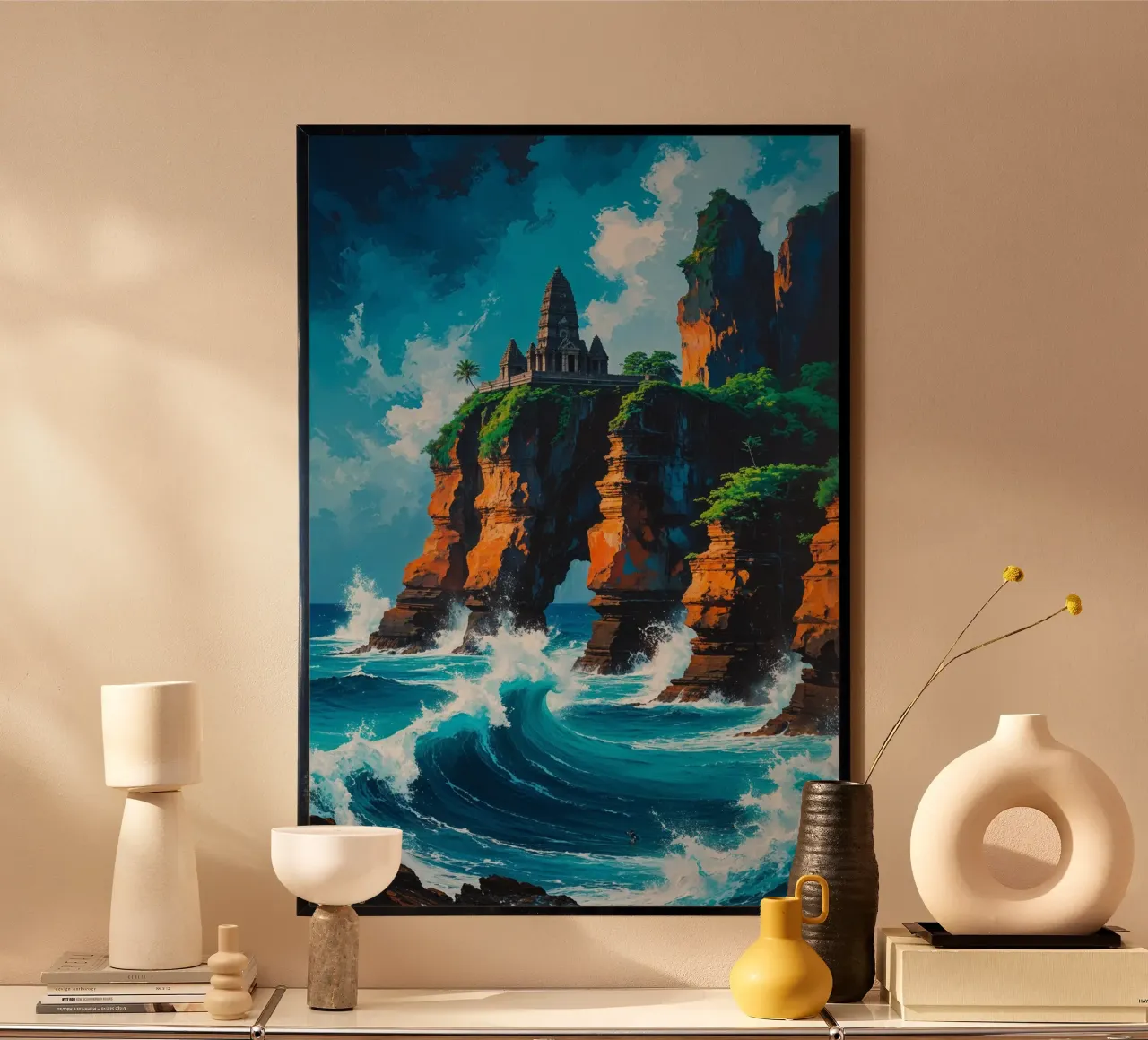 Uluwatu Temple on a Majestic Cliffside carta hahnemühle da AlbertKlee