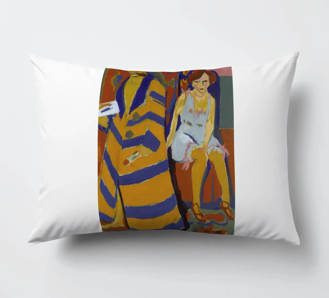 Ernst Ludwig Kirchner - Autoritratto con modella cuscino da Timeless Artworks
