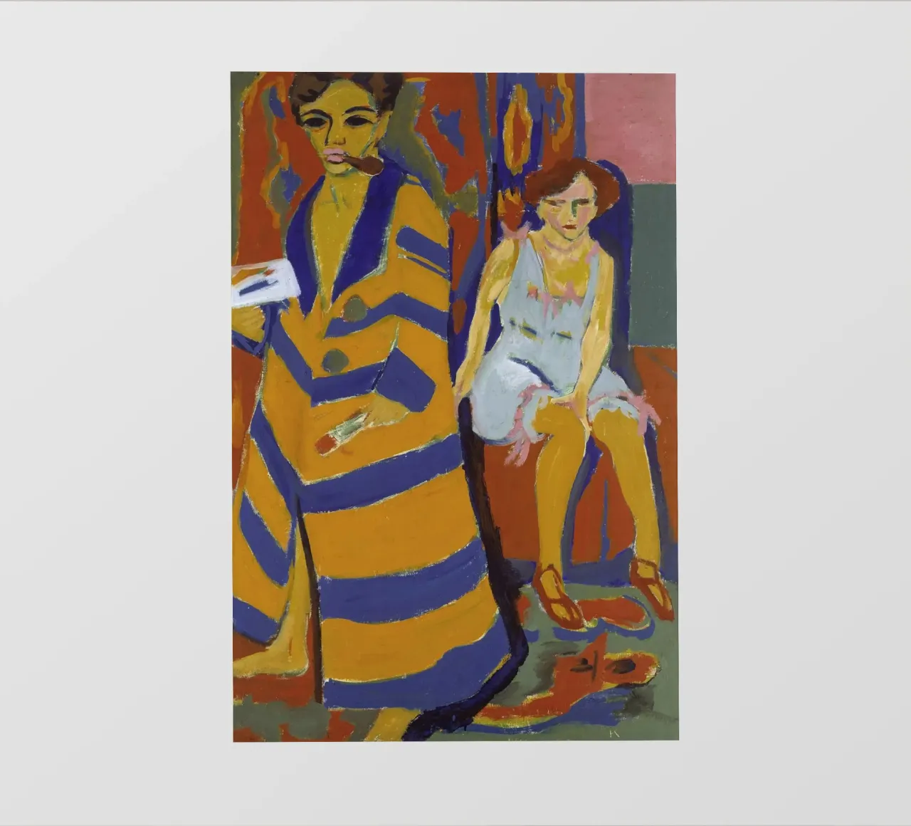 Ernst Ludwig Kirchner - Autoritratto con modella telo in pvc da Timeless Artworks