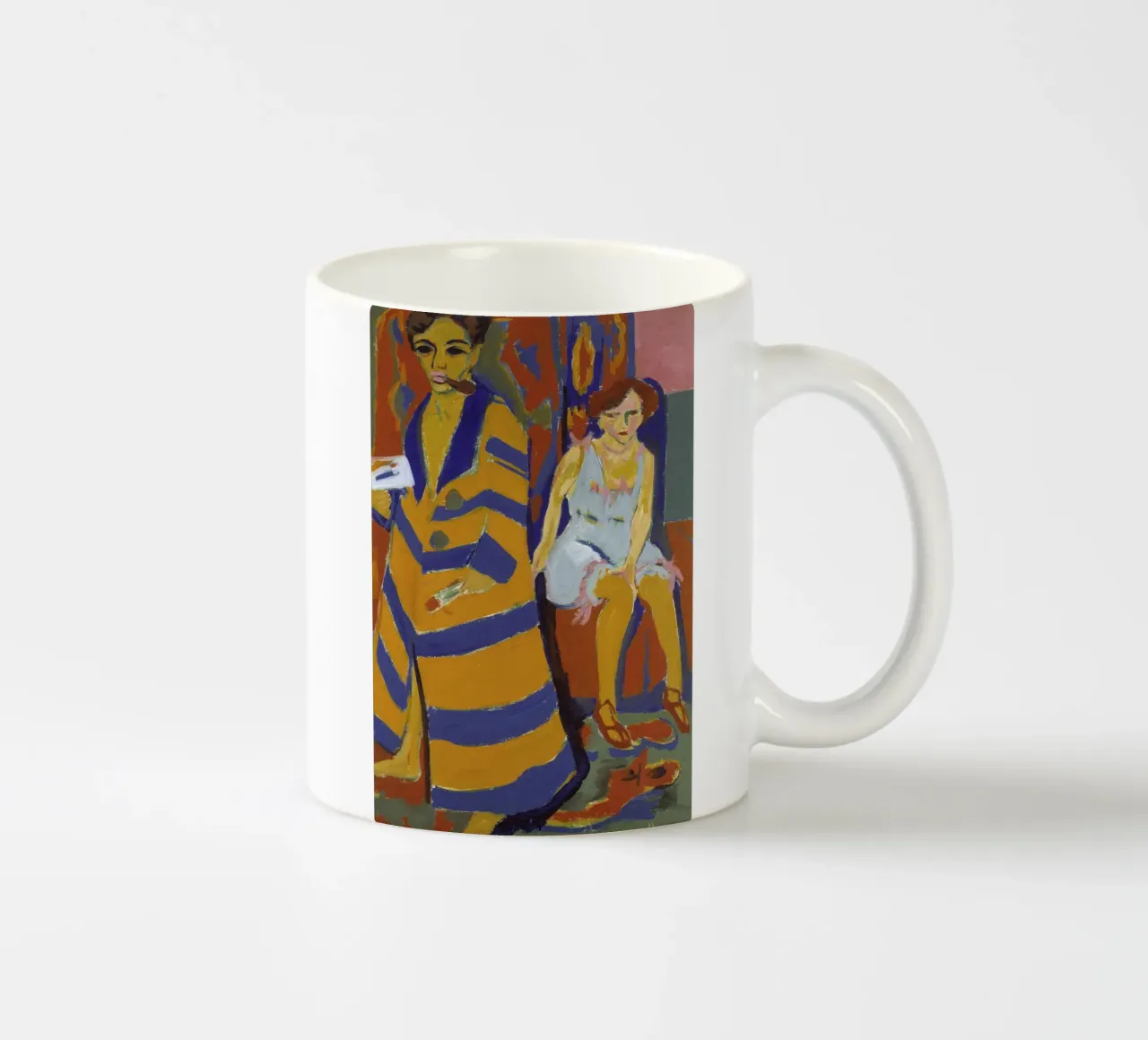 Ernst Ludwig Kirchner - Self-Portrait with a Model ceramic mug by Timeless Artworks