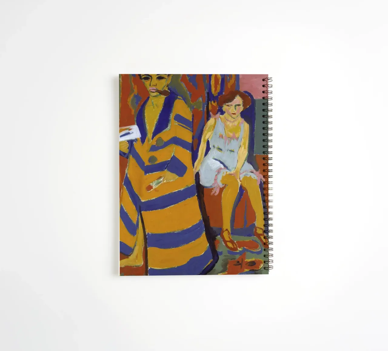 Ernst Ludwig Kirchner - Self-Portrait with a Model spiral notebook by Timeless Artworks