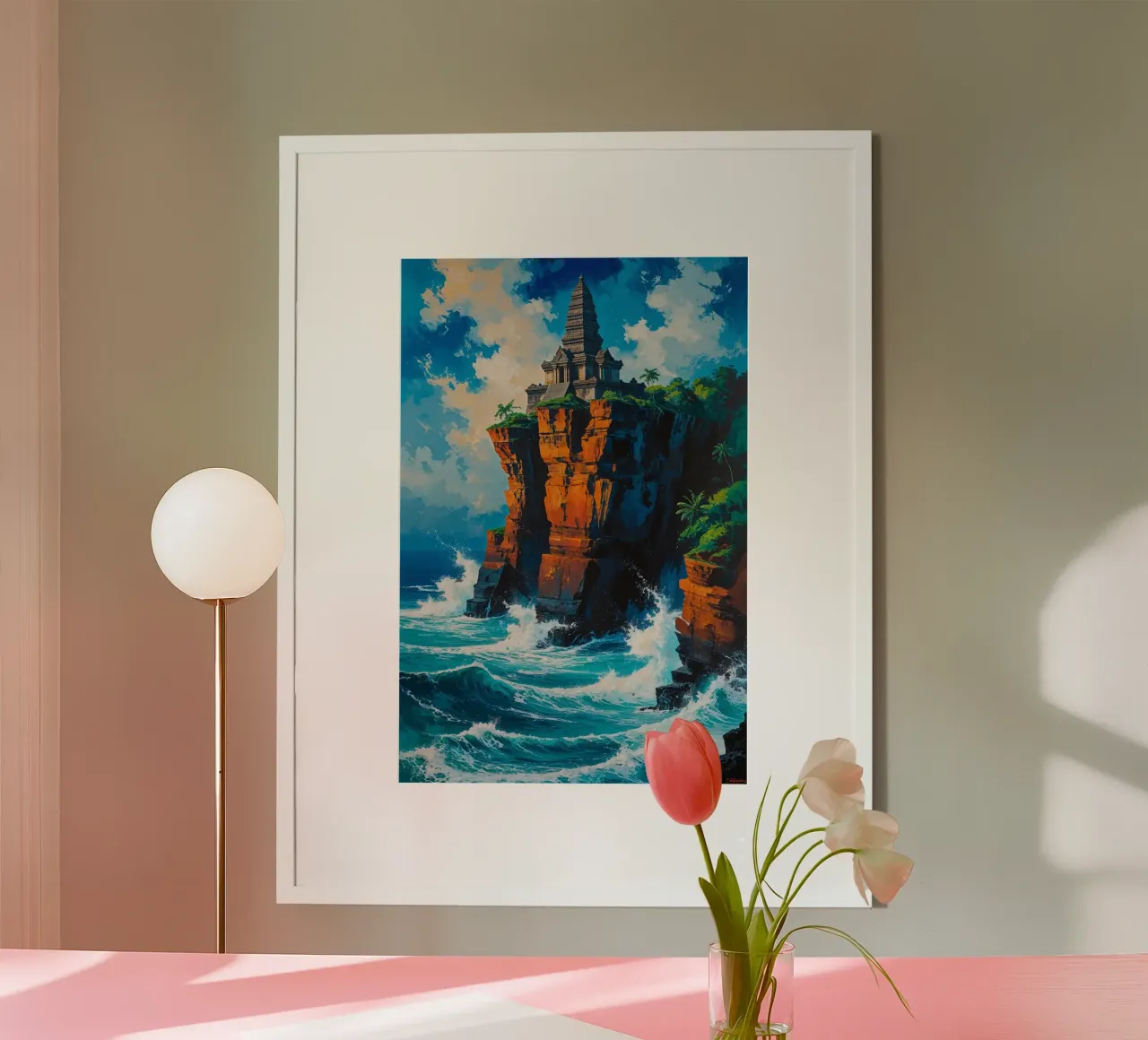 Sacred Uluwatu Temple Overlooking the Ocean poster da AlbertKlee