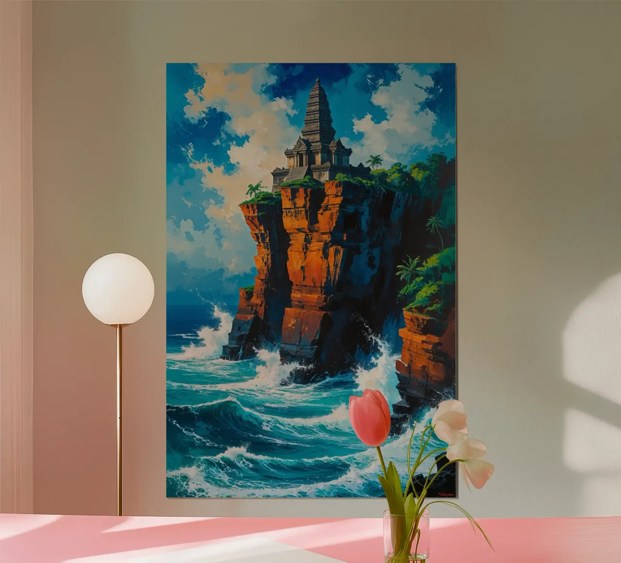 Sacred Uluwatu Temple Overlooking the Ocean poster da AlbertKlee