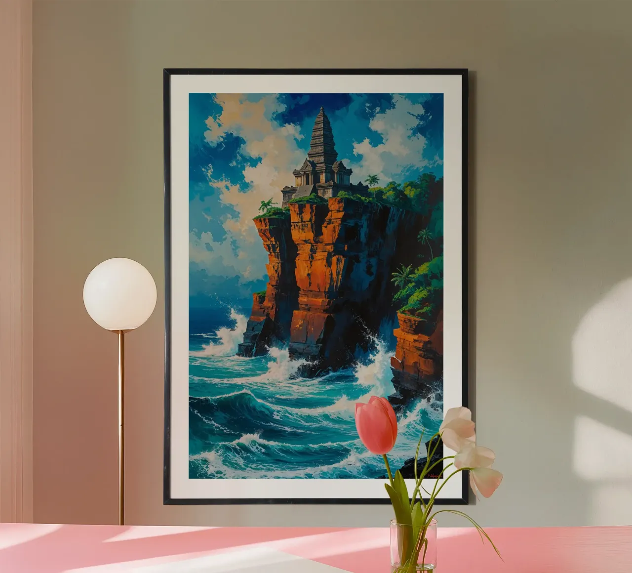 Sacred Uluwatu Temple Overlooking the Ocean poster da AlbertKlee