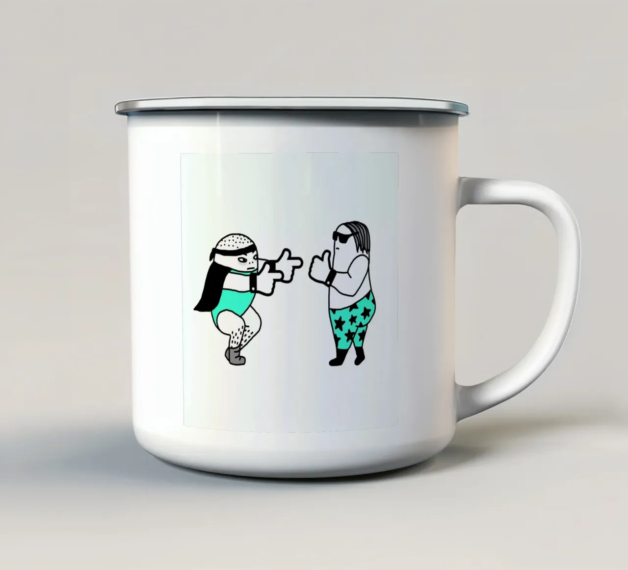Wrestle tazza in smalto da Herzette