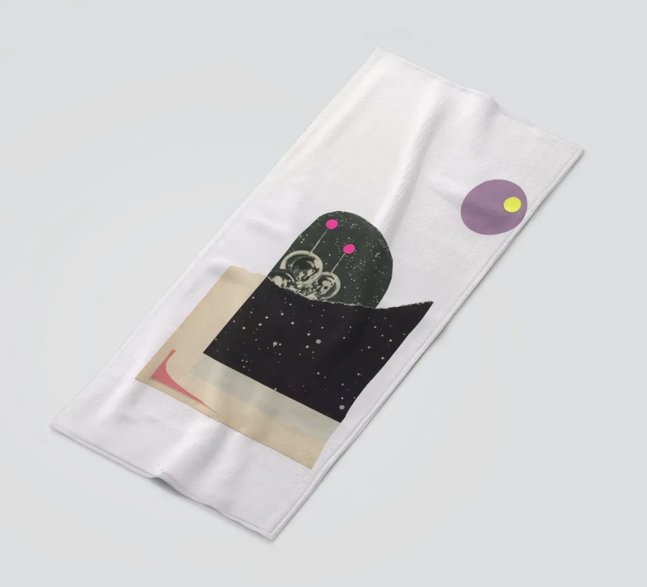 Space Children beach towel by Cassia Beck Collage