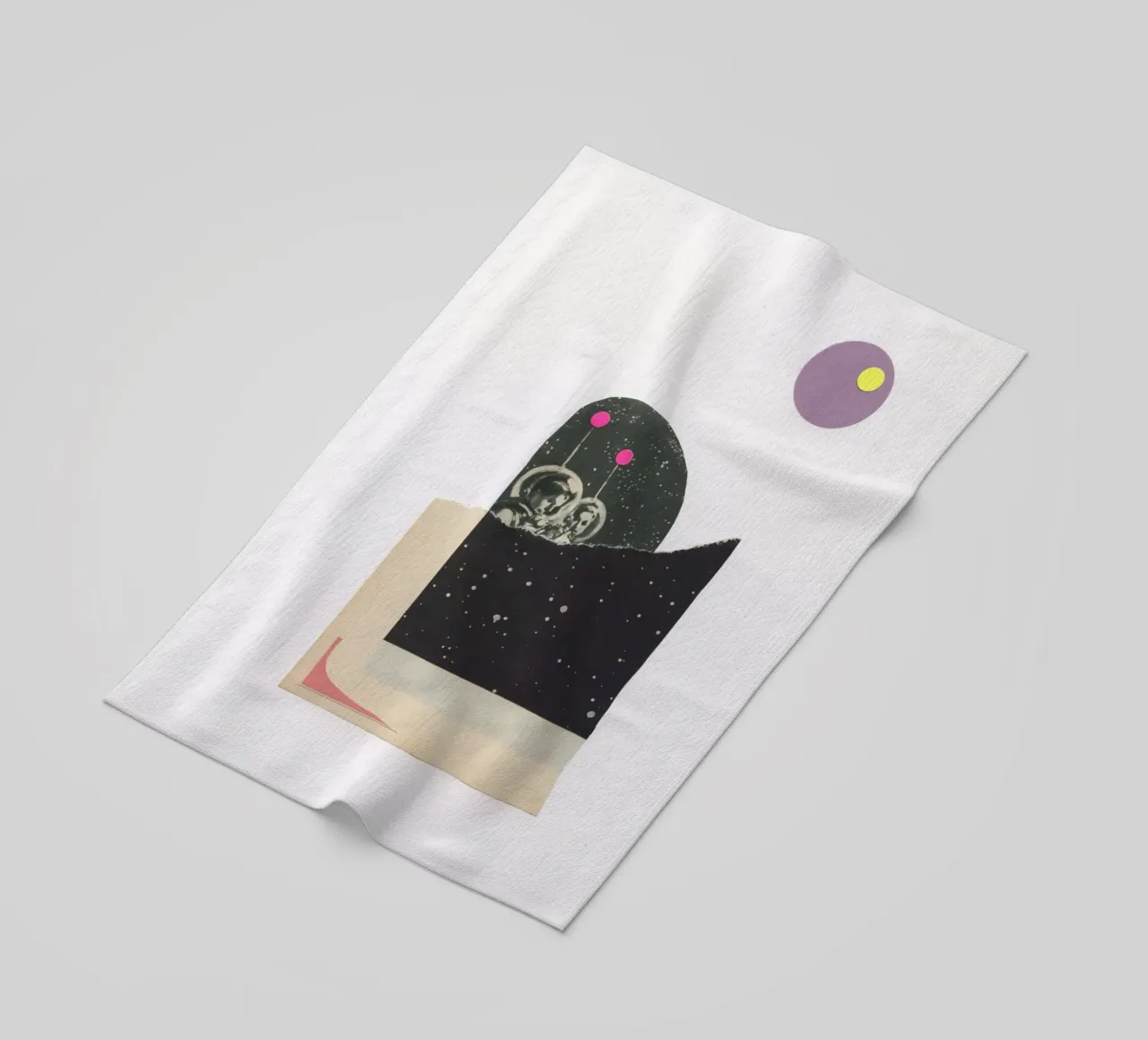 Space Children beach towel by Cassia Beck Collage