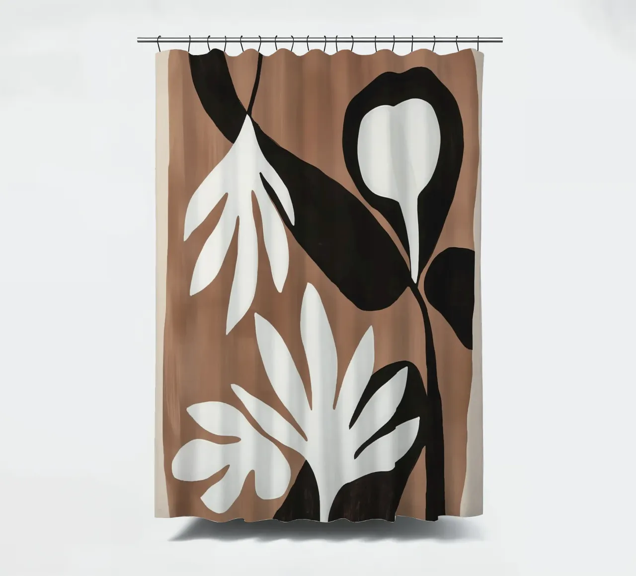 Botanical fantasy in boho style Mocha Mousse shower curtain by Autofocus