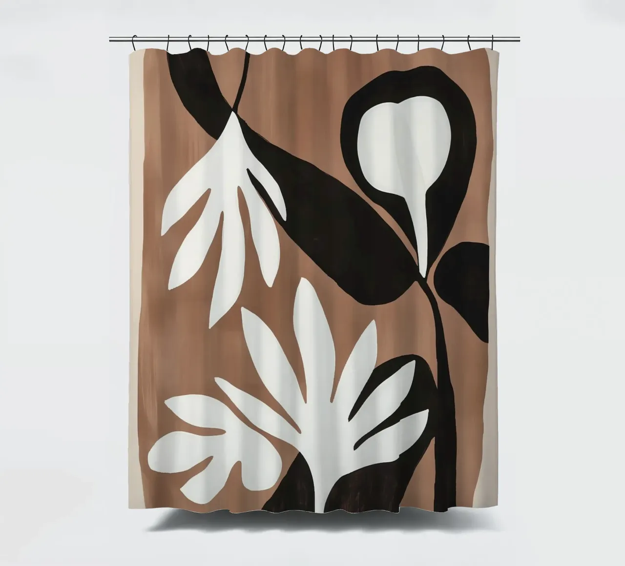Botanical fantasy in boho style Mocha Mousse shower curtain by Autofocus