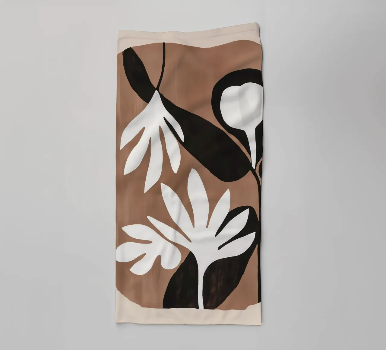 Botanical fantasy in boho style Mocha Mousse towel by Autofocus