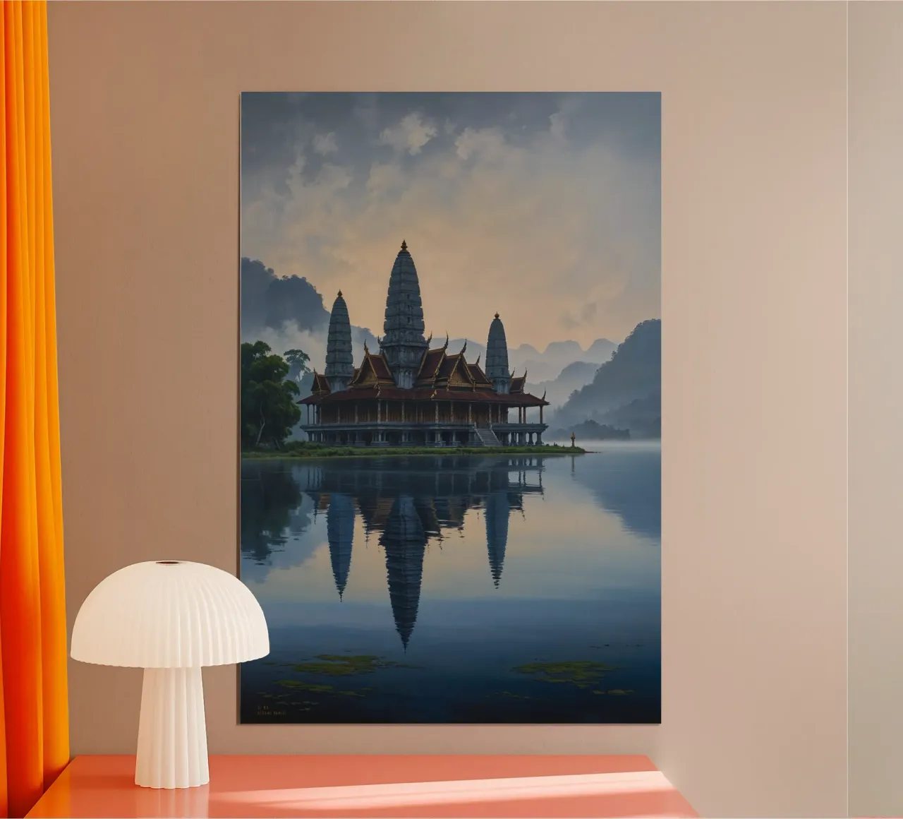 Mystical Ulun Danu Beratan Temple at Sunrise carta hahnemühle da AlbertKlee