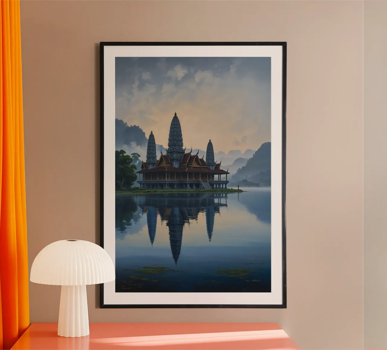 Mystical Ulun Danu Beratan Temple at Sunrise carta hahnemühle da AlbertKlee