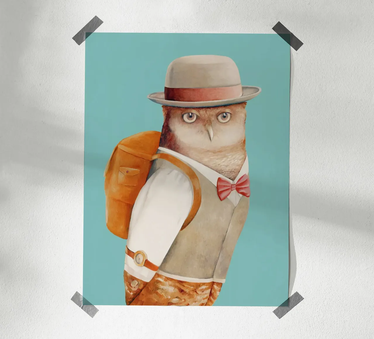 Travelling Mr Owl poster by Animal Crew