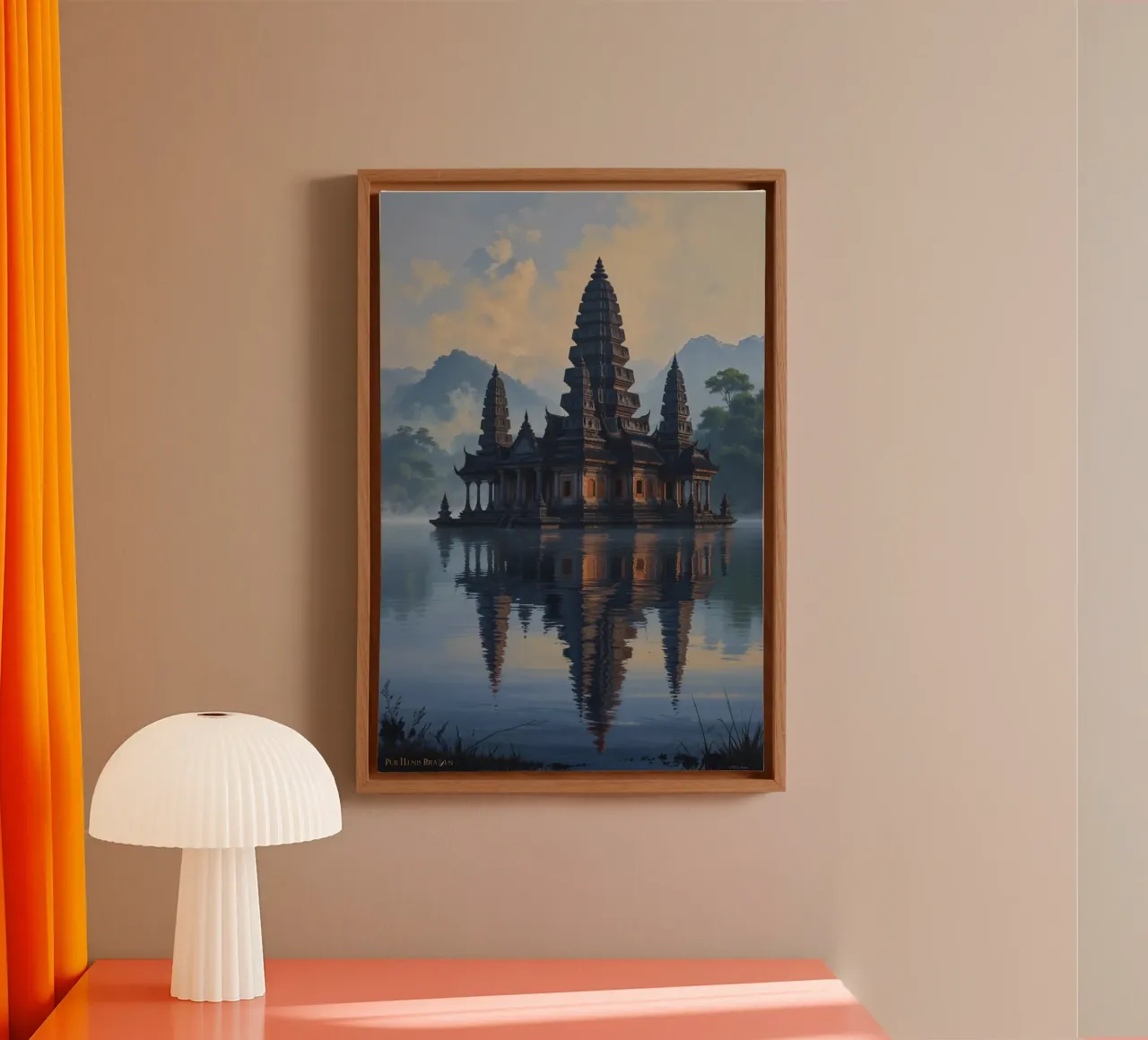 Sacred Waters of Ulun Danu Beratan tela con Cornice a cassetta da AlbertKlee