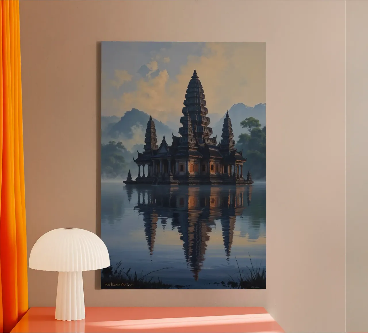 Sacred Waters of Ulun Danu Beratan tela con Cornice a cassetta da AlbertKlee