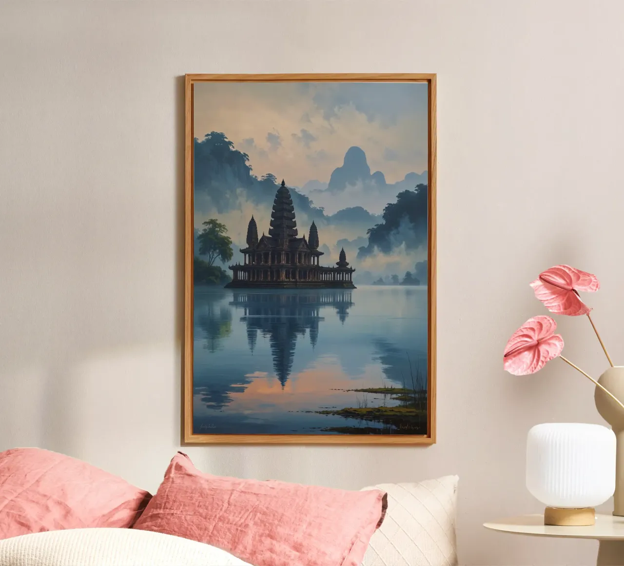 Dreamy Ulun Danu Beratan Temple on Water alluminio dibond da AlbertKlee