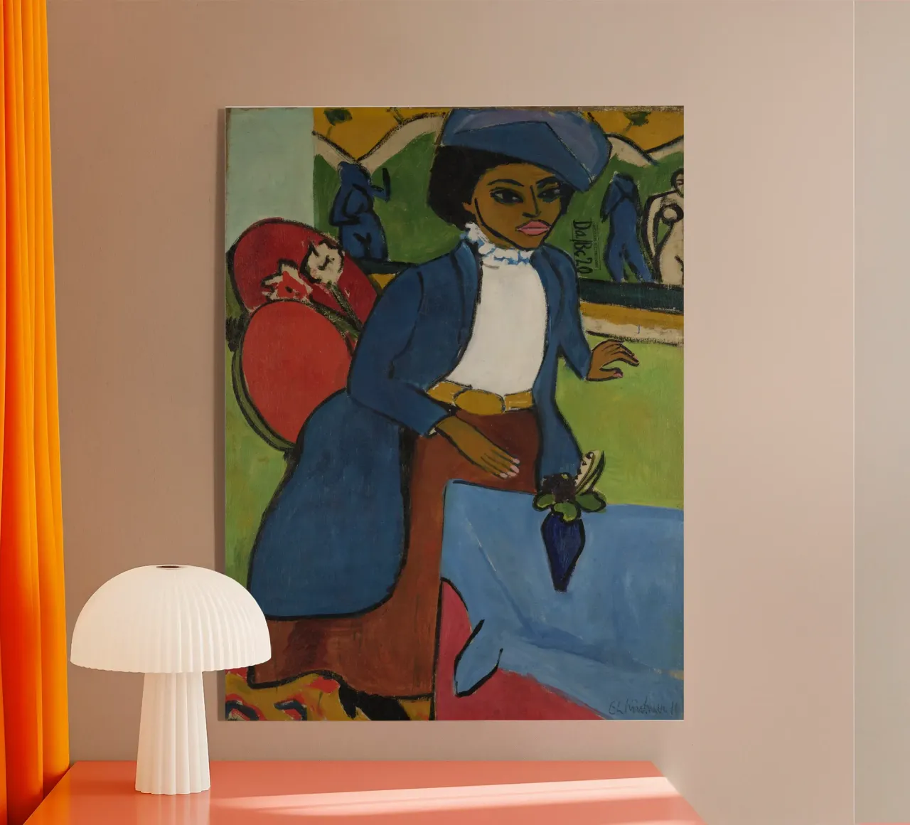 Ernst Ludwig Kirchner - Ritratto di donna plexiglass da Timeless Artworks
