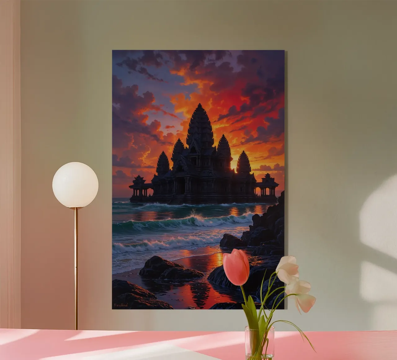 Sunset Serenity at Tanah Lot Temple plexiglass da AlbertKlee